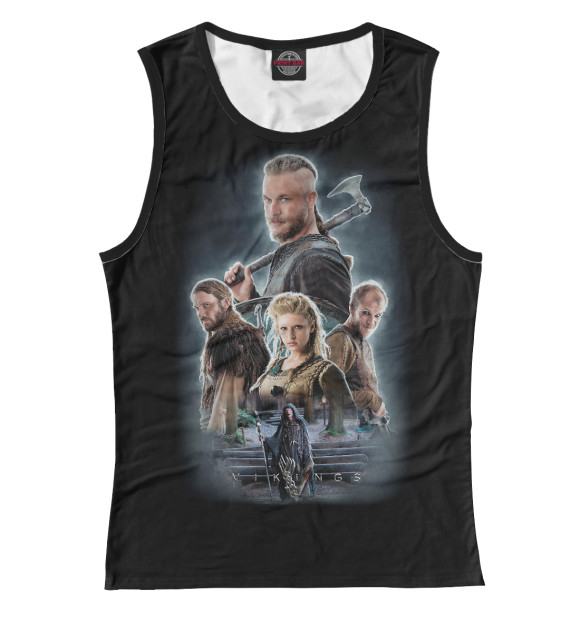 Майка для девочки с притом Викинги цвета Белый Майка для девочки с изображением Викинги цвета Белый