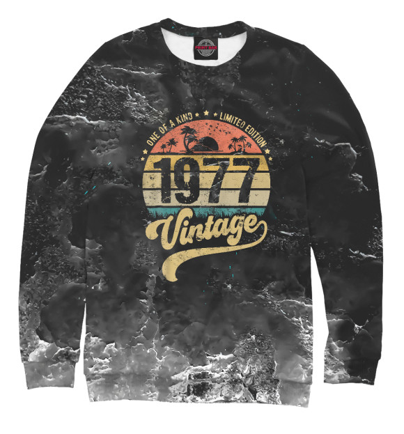 Свитшот для девочек с изображением Retro Vintage 1977 цвета Белый