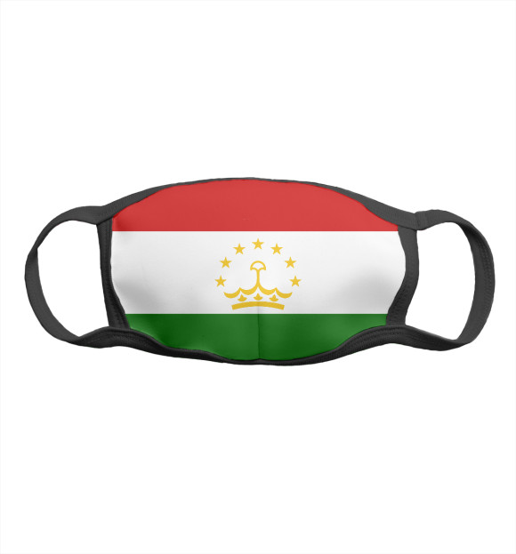 Маска тканевая с изображением Tajikistan цвета Белый