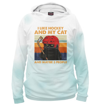 Худи для девочки I Like Hockey My Cat