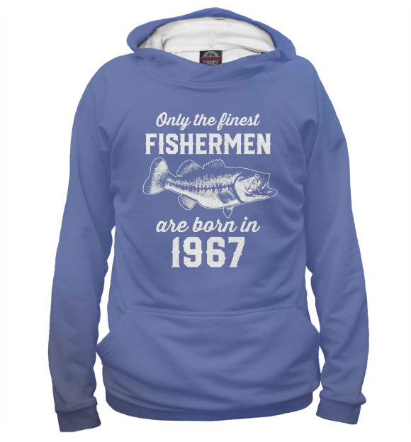 Мужское худи с изображением Fishermen 1967 цвета Белый