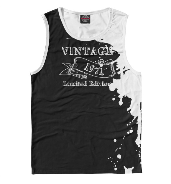 Мужская майка с изображением Vintage 1971 Limited Editio цвета Белый