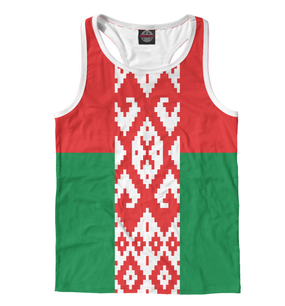 Мужская майка-борцовка с изображением Беларусь цвета Белый