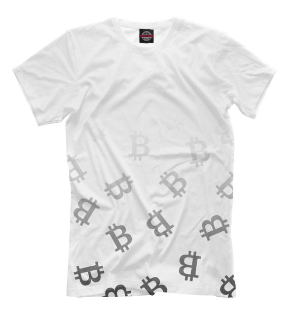 Мужская футболка с изображением Bitcoin цвета Белый
