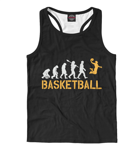 Мужская майка-борцовка с изображением Basketball цвета Белый