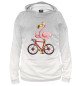 Мужское худи Flamingo Riding a Bicycle