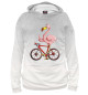 Женское худи Flamingo Riding a Bicycle