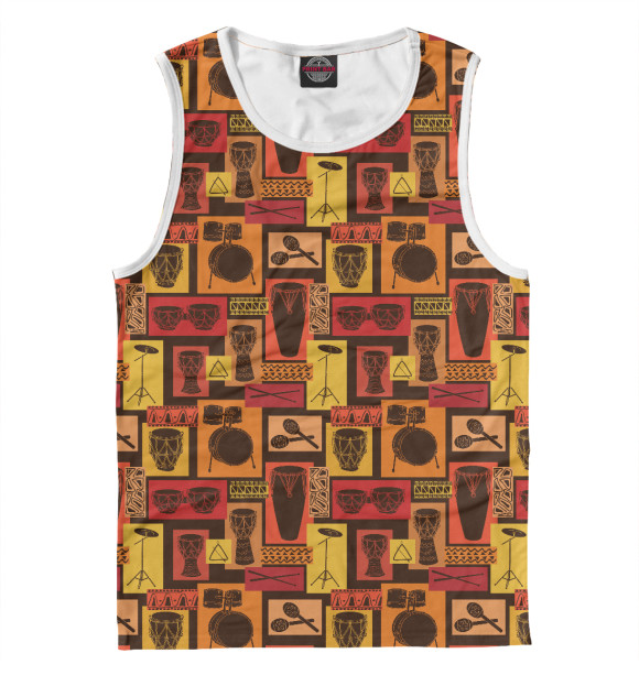 Майка для мальчика с изображением Барабанщик цвета Белый