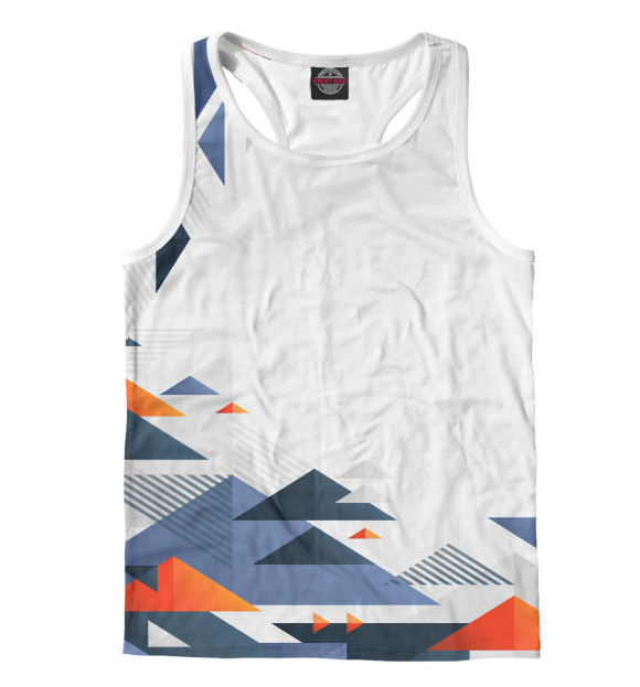 Мужская майка-борцовка с изображением Geometric (фигуры) цвета Белый