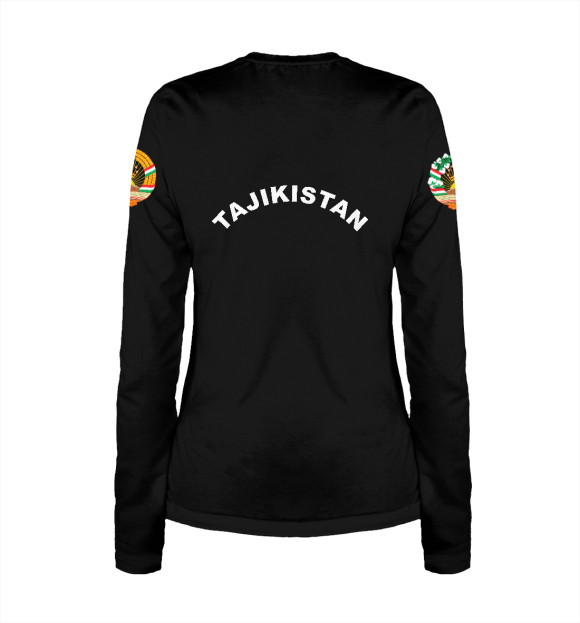 Женский лонгслив с изображением Tajikistan цвета Белый