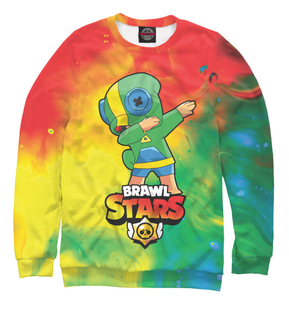 Мужской свитшот с изображением Brawl Stars Leon, Dab цвета Белый