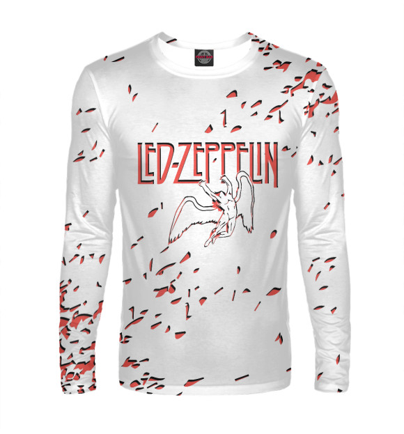 Мужской лонгслив с изображением Led zeppelin цвета Белый
