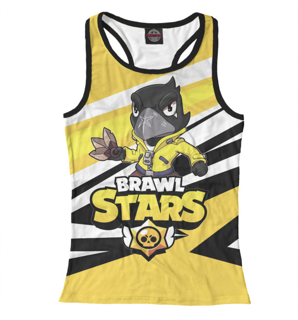 Женская майка-борцовка с изображением Brawl Stars цвета Белый