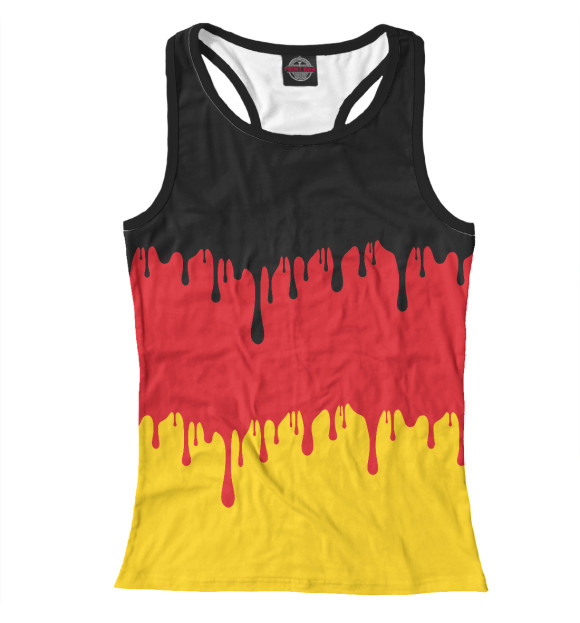 Женская майка-борцовка с изображением Германия (потёки) цвета Белый