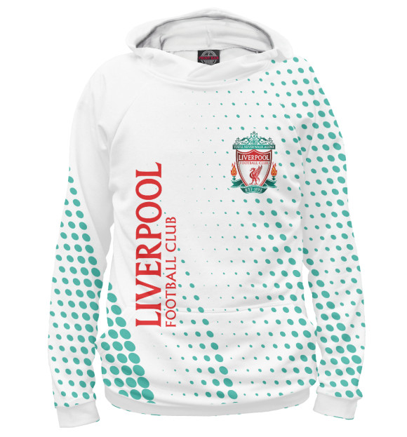 Женское худи с изображением Liverpool / Ливерпуль цвета Белый