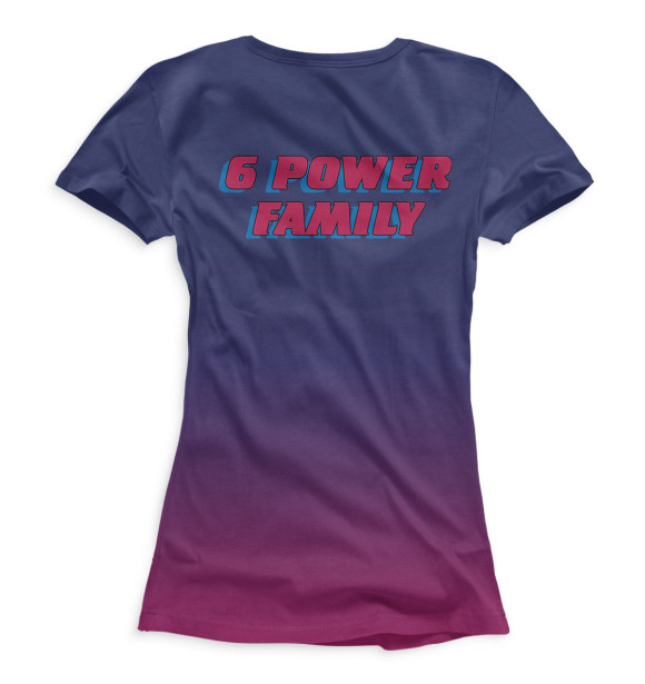 Футболка для девочек с изображением 6 power family цвета Белый