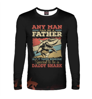 Мужской лонгслив Any man father shark