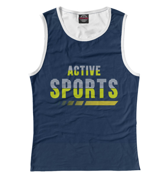 Женская майка с изображением Active Sports цвета Белый