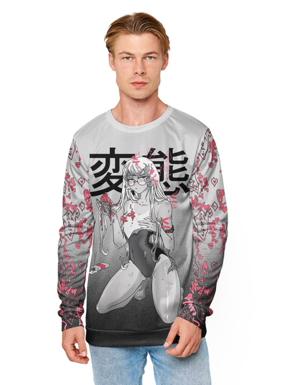 Свитшот для мальчиков с изображением Хентай цвета Белый