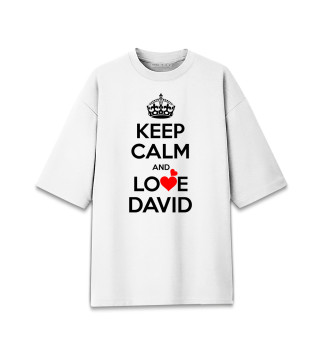 Мужская футболка оверсайз Будь спокоен и люби Давида