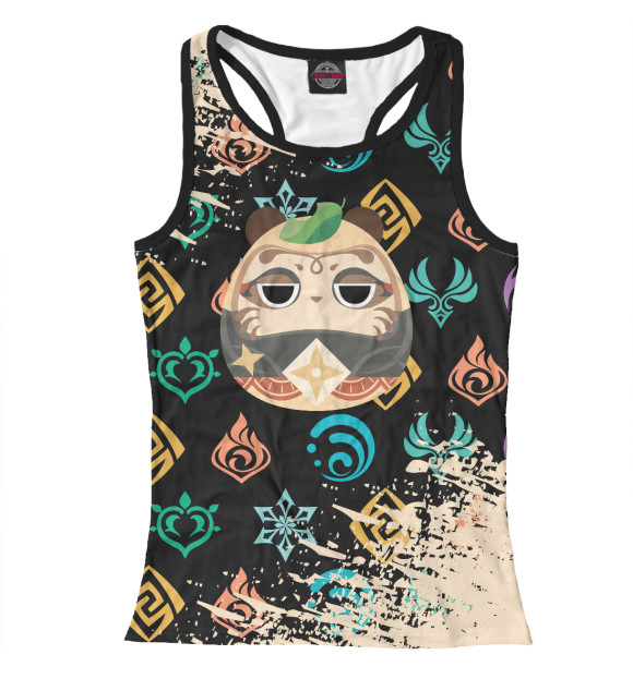 Женская майка-борцовка с изображением Genshin Impact цвета Белый