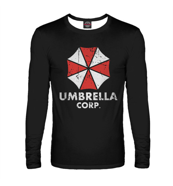 Мужской лонгслив с изображением Umbrella Corp цвета Белый
