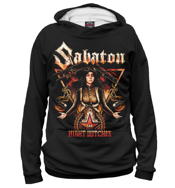 Женское худи с изображением Sabaton цвета Белый