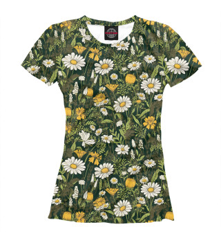 Женская футболка Лесная цветочная поляна