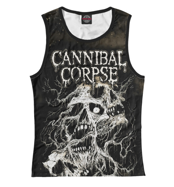 Майка для девочки с изображением Cannibal Corpse цвета Белый