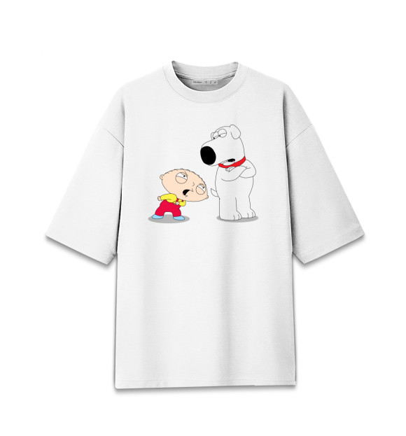 Женская футболка оверсайз с изображением Family Guy цвета Белый