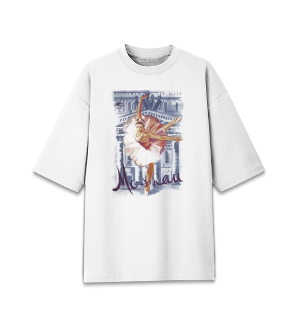 Мужская футболка оверсайз с изображением Большой театр цвета Белый
