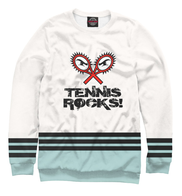 Мужской свитшот с изображением TENNIS ROCKS цвета Белый