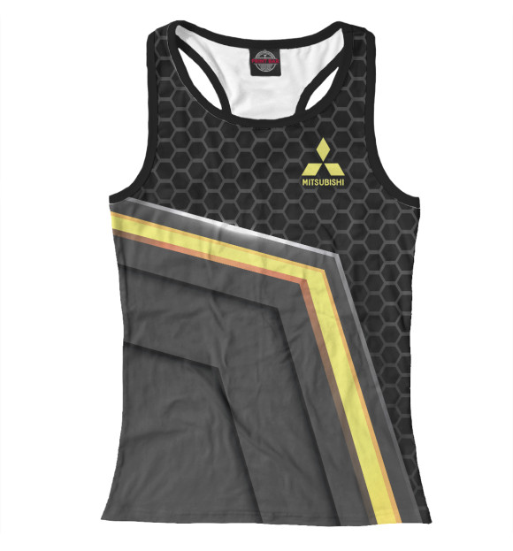 Женская майка-борцовка с изображением Mitsubishi цвета Белый