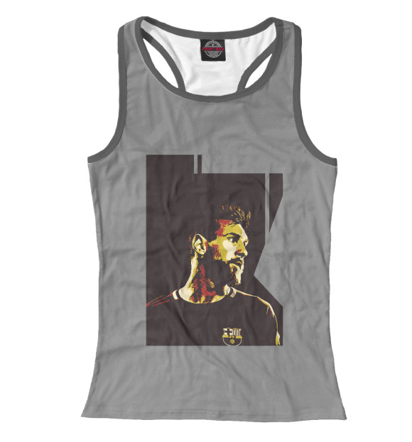 Женская майка-борцовка с изображением Lionel Messi цвета Белый