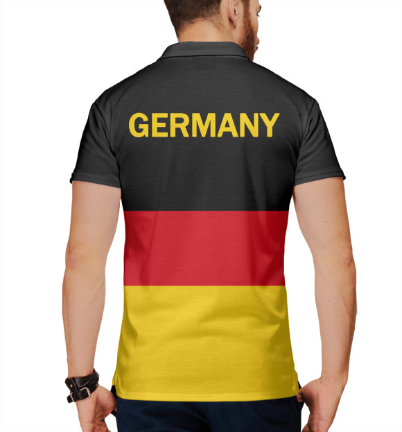 Мужское поло с притом GERMANY цвета Белый Мужское поло с изображением GERMANY цвета Белый