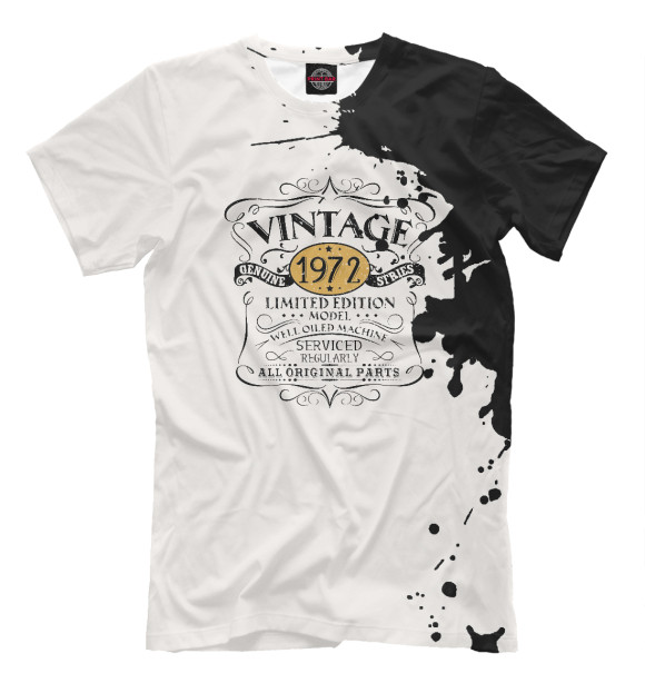 Футболка для мальчиков с изображением Vintage 1972 цвета Белый