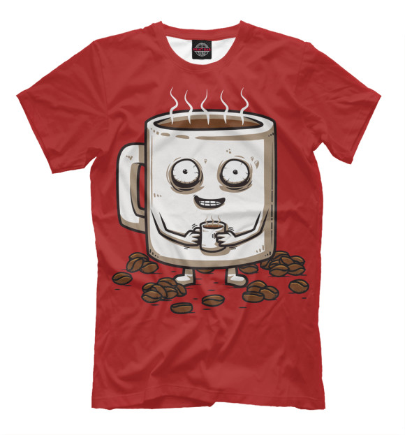 Мужская футболка с изображением Кофе цвета Светло-коричневый