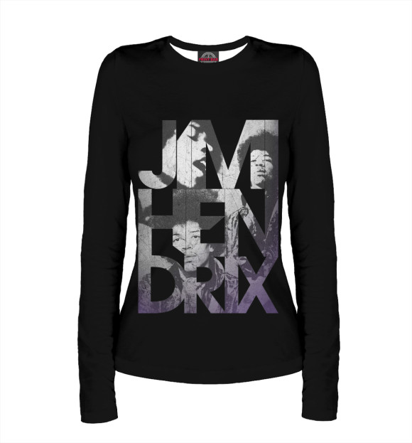 Женский лонгслив с изображением Jimi Hendrix цвета Белый