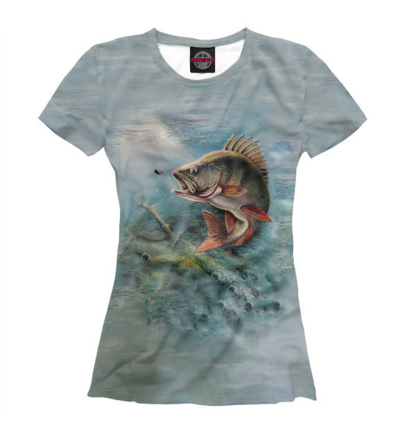 Женская футболка с изображением Fishing цвета Белый