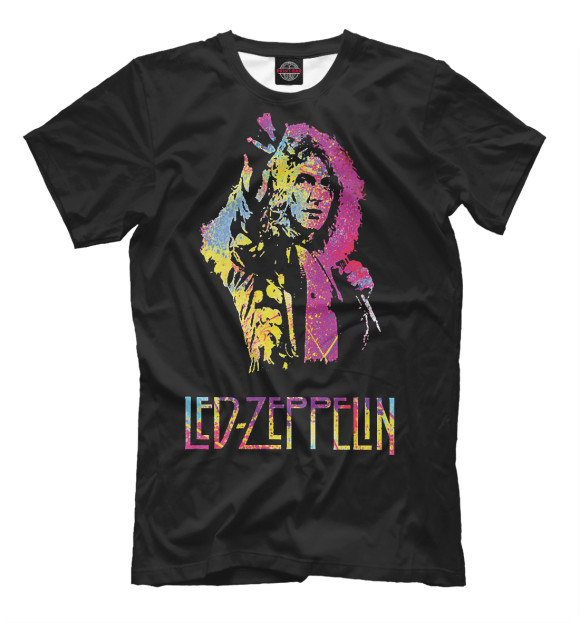 Мужская футболка с изображением Led Zeppelin цвета Черный