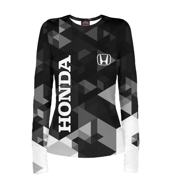 Женский лонгслив с изображением HONDA цвета Белый