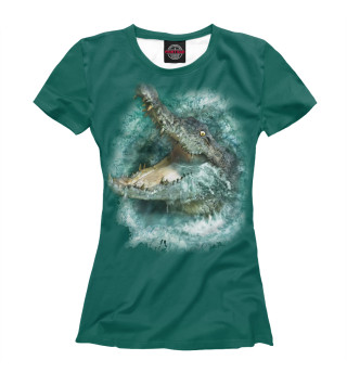 Женская футболка Крокодил