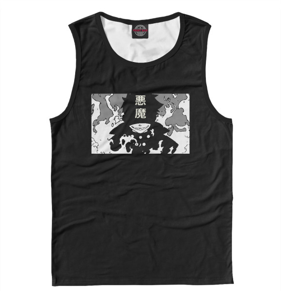 Майка для мальчика с притом Shinra the devil цвета Белый Майка для мальчика с изображением Shinra the devil цвета Белый