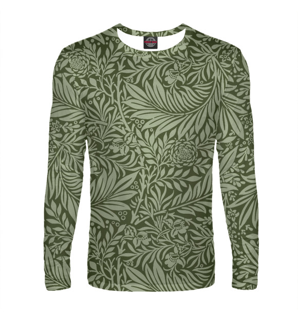Мужской лонгслив с изображением Flowers Green цвета Белый