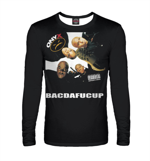 Мужской лонгслив с изображением Bacdafucup цвета Белый
