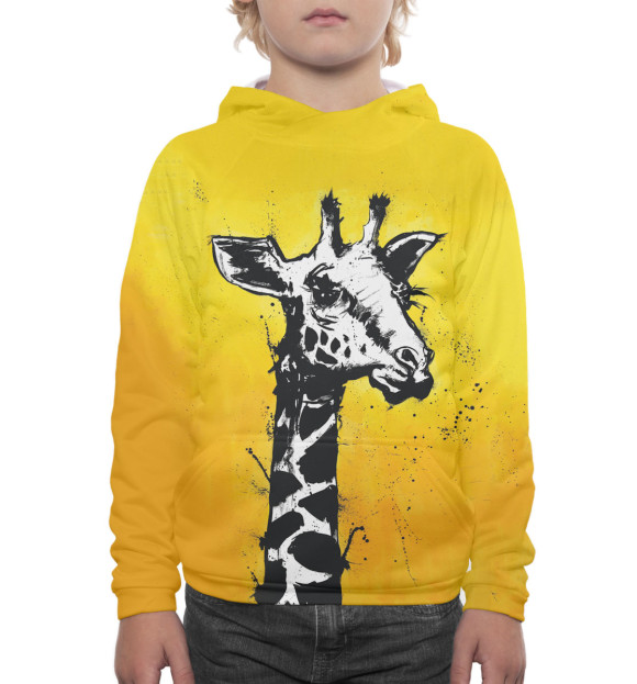 Худи для мальчика с изображением Жираф, арт цвета Белый