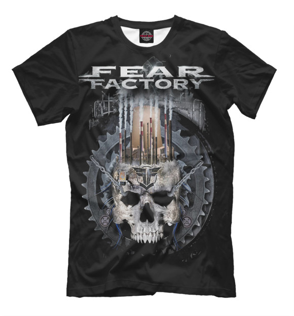 Мужская футболка с изображением Fear Factory цвета Черный
