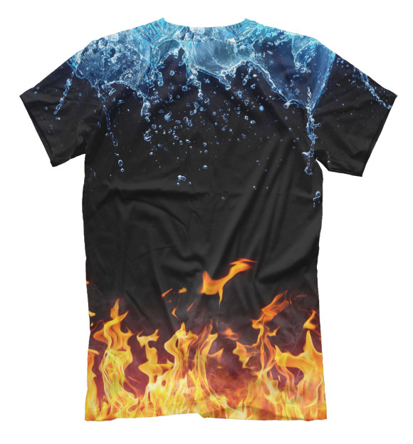 Мужская футболка с изображением Вода и Пламя цвета Белый