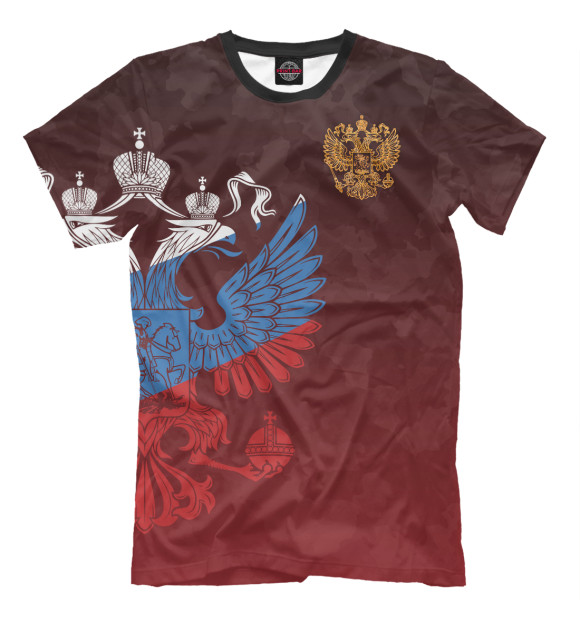 Футболка для мальчиков с изображением Герб России цвета Темно-бордовый