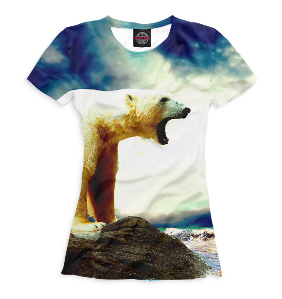 Женская футболка с изображением Медведи цвета Белый